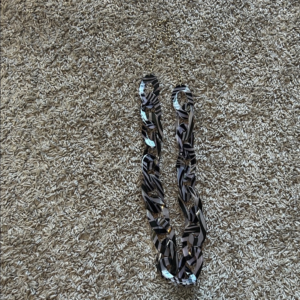 Adjustable Zebra Print Necklace